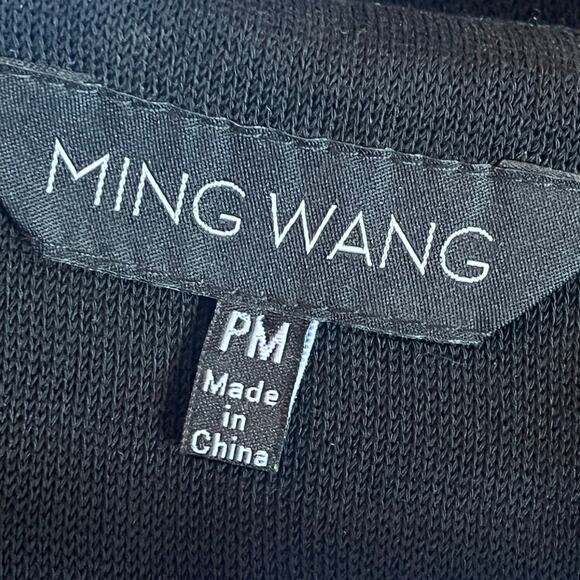 Women's Ming Wang Blue Black Diamond Print Knit Cardigan Jacket Size PM - Picture 3 of 6